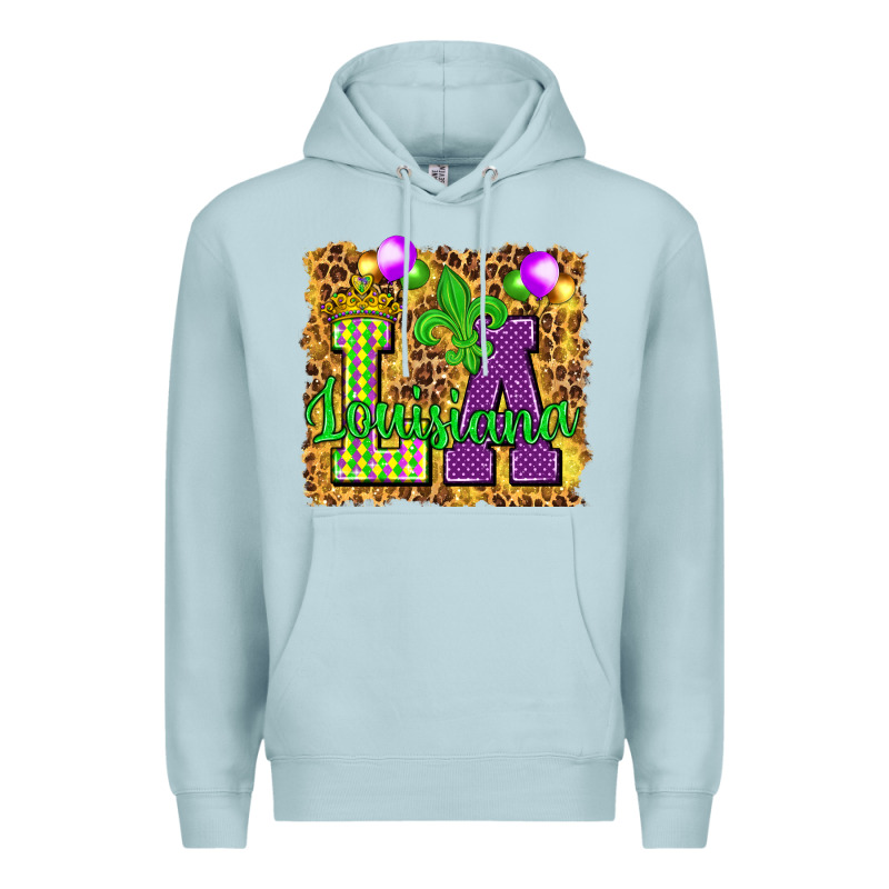 Louisiana Leopard With Balloons Premium Hoodie by HowdyJamesFarm | Teevron