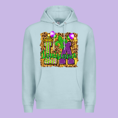 Louisiana Leopard With Balloons Premium Hoodie Designed By Howdyjamesfarm