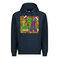Navy Louisiana leopard with balloons Premium Hoodie - HowdyJamesFarm