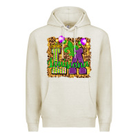 Oatmeal Heather Louisiana leopard with balloons Premium Hoodie - HowdyJamesFarm