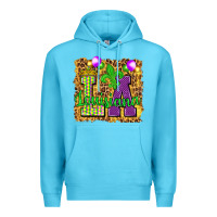 Ocean Blue Louisiana leopard with balloons Premium Hoodie - HowdyJamesFarm