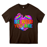 Chocolate Brown be who you are Heavy Core Tee - HRA Design Shop