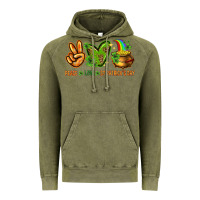 Vintage Olive peace love st patricks day Vintage Hoodie - NancyCooperArtShop
