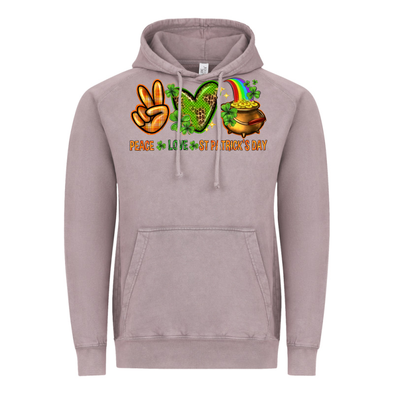 Peace Love St Patricks Day Vintage Hoodie by NancyCooperArtShop | Teevron
