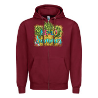Burgundy hello summer pineapple Zipper Hoodie - BarkalooDesign