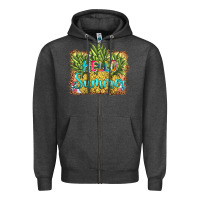 Charcoal Heather hello summer pineapple Zipper Hoodie - BarkalooDesign