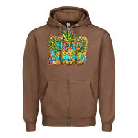 Chestnut hello summer pineapple Zipper Hoodie - BarkalooDesign