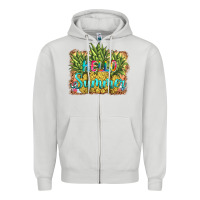 Dove Grey hello summer pineapple Zipper Hoodie - BarkalooDesign