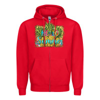 Red hello summer pineapple Zipper Hoodie - BarkalooDesign