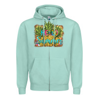 Seafoam hello summer pineapple Zipper Hoodie - BarkalooDesign