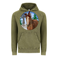 Vintage Olive Horse Christmas Vintage Hoodie - RanaPortraitStore