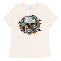 Bone Halloween Skeleton Ladies Tee - CowhideDigitalArt