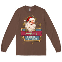 Chestnut santa's coming to town Long Sleeve Tee - MaliasSmallBusiness