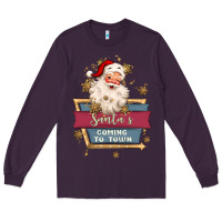 Plum santa's coming to town Long Sleeve Tee - MaliasSmallBusiness