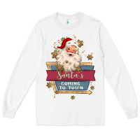 White santa's coming to town Long Sleeve Tee - MaliasSmallBusiness
