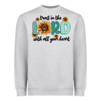 Heather Grey trust in the lord with all your heart Heavyweight Sweatshirt - MaliasSmallBusiness