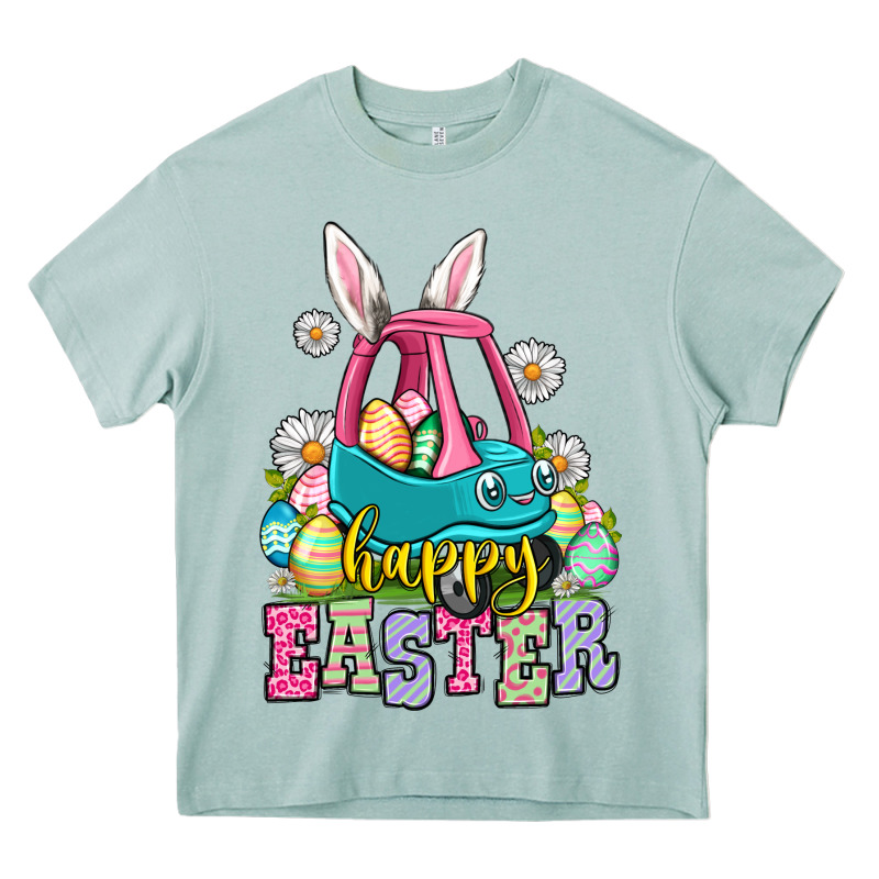 Happy Easter Toddler Car Heavy Core Tee by OliviaCreatesArt | Teevron