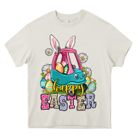 Cream Happy Easter toddler car Heavy Core Tee - OliviaCreatesArt