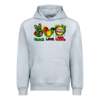 Heather Grey Peace love Juneteenth Urban Hoodie - FaDigitalArtStudio