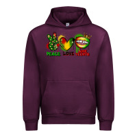 Mauve Wine Peace love Juneteenth Urban Hoodie - FaDigitalArtStudio