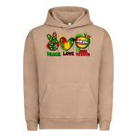 Pigment Burro Peace love Juneteenth Urban Hoodie - FaDigitalArtStudio