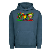 Pigment Midnight Navy Peace love Juneteenth Urban Hoodie - FaDigitalArtStudio