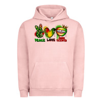Pigment Salmon Peace love Juneteenth Urban Hoodie - FaDigitalArtStudio