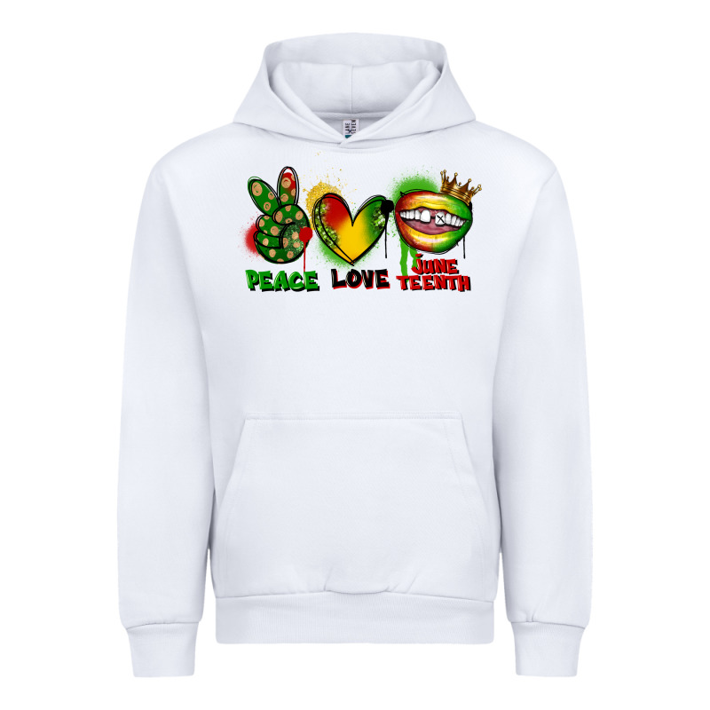 Peace Love Juneteenth Urban Hoodie by FaDigitalArtStudio | Teevron