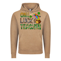 Vintage Coffee one lucky teacher st patricks Vintage Hoodie - NancyCooperArtShop