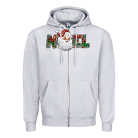 Heather Grey noel santa claus Zipper Hoodie - Jasminsmagicworld