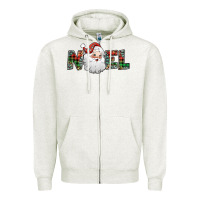 Oatmeal Heather noel santa claus Zipper Hoodie - Jasminsmagicworld