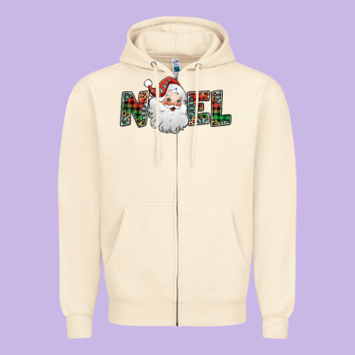 Noel Santa Claus Zipper Hoodie Designed By Jasminsmagicworld