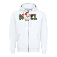 White noel santa claus Zipper Hoodie - Jasminsmagicworld