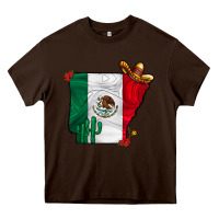 Chocolate Brown mexica oklahama Heavy Core Tee - CowhideDigitalArt