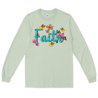 Matcha faith with flower and butterfly Long Sleeve Tee - NancyCooperArtShop