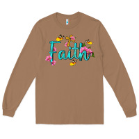 Toasted Coconut faith with flower and butterfly Long Sleeve Tee - NancyCooperArtShop