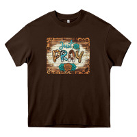 Chocolate Brown just pray mousepad Heavy Core Tee - BarkalooDesign