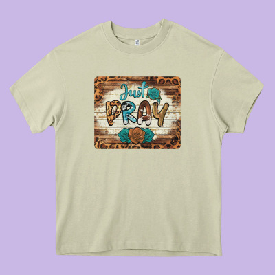 Just Pray Mousepad Heavy Core Tee Designed By Barkaloodesign