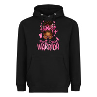 Black brest cancer warrior afro messy bun Heavyweight Hoodie - texasbilliewilder