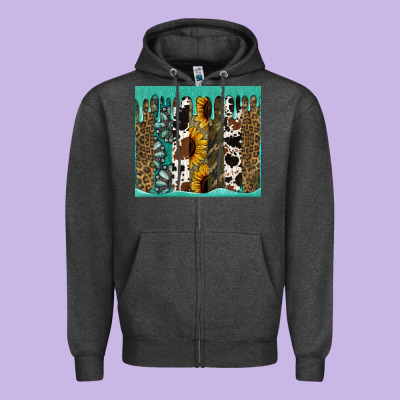 Western Brushstroke Tumbler Zipper Hoodie Designed By Jasminsmagicworld