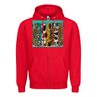 Red western brushstroke tumbler Zipper Hoodie - Jasminsmagicworld