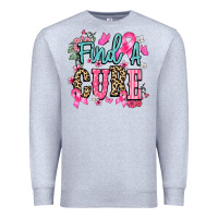 Heather Grey Find a cure Cancer Awareness Premium Sweatshirt - HowdyJamesFarm