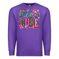 Purple Find a cure Cancer Awareness Premium Sweatshirt - HowdyJamesFarm
