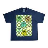 Navy shamrock religious Urban Heavy Tee - MaliasSmallBusiness