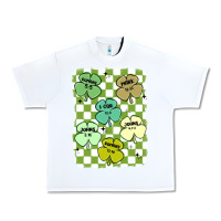 White shamrock religious Urban Heavy Tee - MaliasSmallBusiness