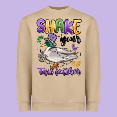 Shake Your Tail Feather Mardi Gras Heavyweight Sweatshirt Designed By Maliassmallbusiness