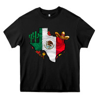 Black mexica texas Heavy Core Tee - CowhideDigitalArt