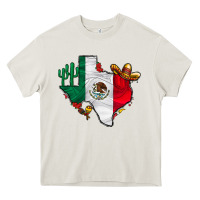 Cream mexica texas Heavy Core Tee - CowhideDigitalArt