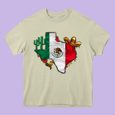 Mexica Texas Heavy Core Tee Designed By Cowhidedigitalart