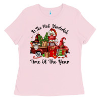 Bubblegum Pink its the most wonderful time of the year Ladies Tee - FaDigitalArtStudio